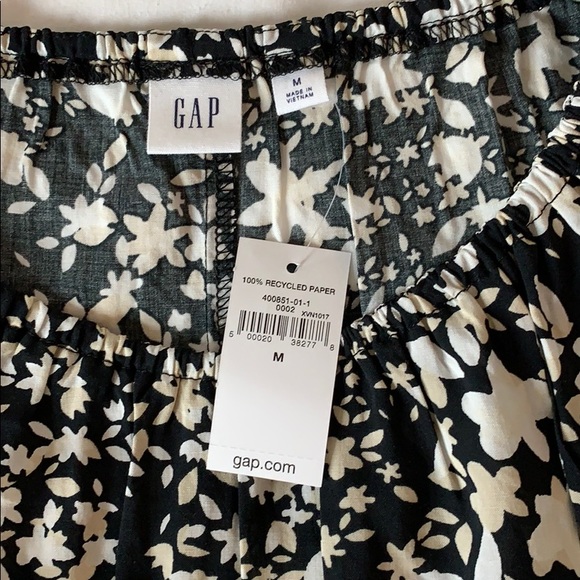 Gap black and cream floral print top - Picture 6 of 7